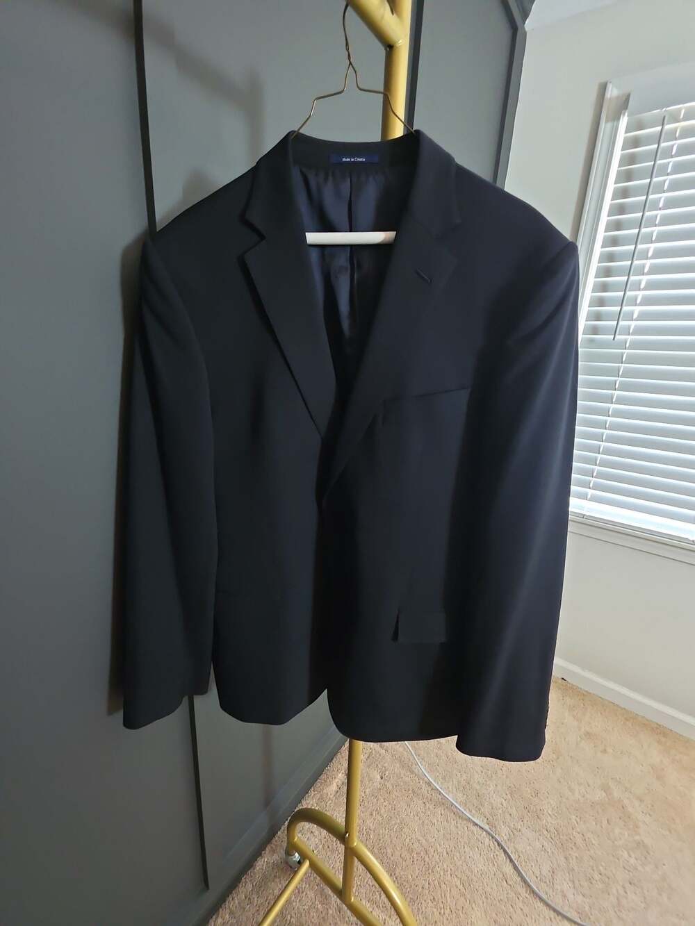 Versace Collection Men's Navy Blue Wool Blend Suit Jacket Blazer Size 52 7R
